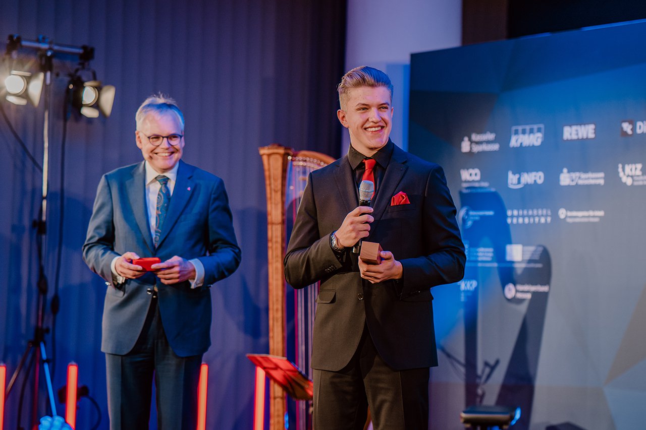 Felix Kläres beim Hessischen Gründerpreis. Quelle: 3dforyou